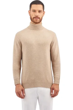 Brooks Brothers Strik, Herre, Brun, L, Uld, Camel-farvet uld-cashmere-blanding turtleneck