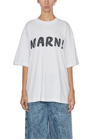 Marni Top, Dame, Hvid, 2XS, Bomuld, Cotton Logo T-Shirt