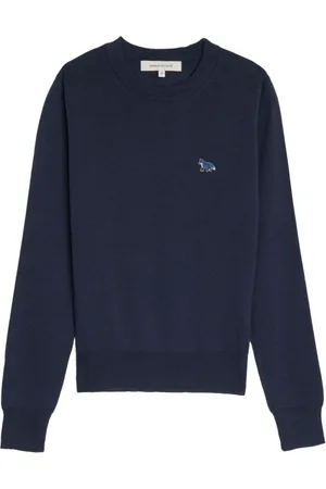 Maison Kitsuné Sweathshirts & Hoodies, Dame, Blå, XS, Uld, Fox Motif Sweater