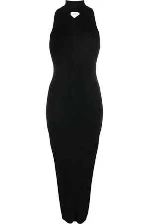 Courrèges Kjole, Dame, Sort, S, Diamond Neck Kjole