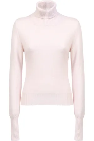 Maison Margiela Strik, Dame, Lyserød, M, Uld, Cream Wool Turtleneck