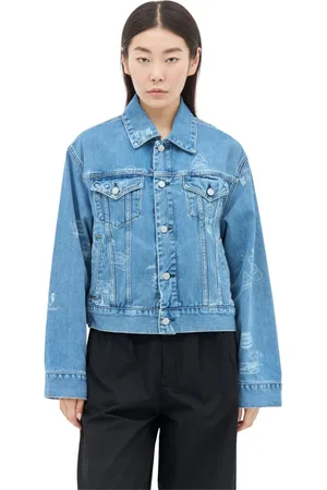 Carhartt Jakke, Dame, Blå, XS, Denim, Graphic Stamp Denim Jakke