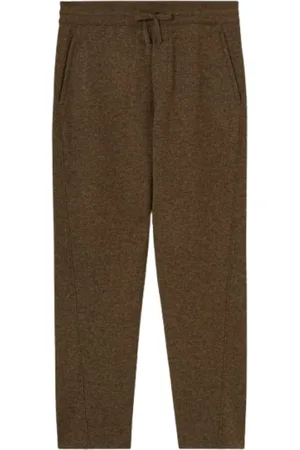 Loro Piana Bukser, Herre, Brun, XL, Cashmere, Brune Jersey Bukser med Side Cut