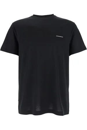 Emporio Armani Top, Herre, Sort, M, Bomuld, Sort Logo T-shirt