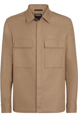 Ermenegildo Zegna Jakke, Herre, , M, Oasi Linen Overshirt