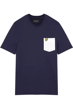 Lyle & Scott Top, Herre, Blå, L, Bomuld, Contrast Pocket T-Shirt