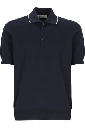 Brunello Cucinelli Top, Herre, Blå, M, Bomuld, Polo Shirt