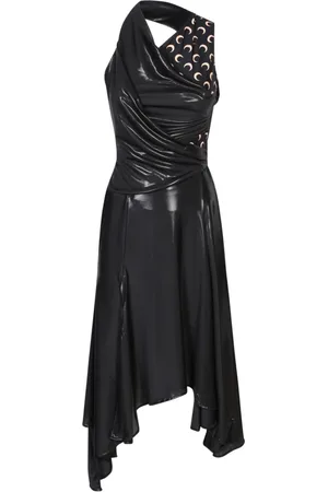 Marine Serre Kjole, Dame, Sort, S, Asymmetrisk Kjole i Regenereret Jersey