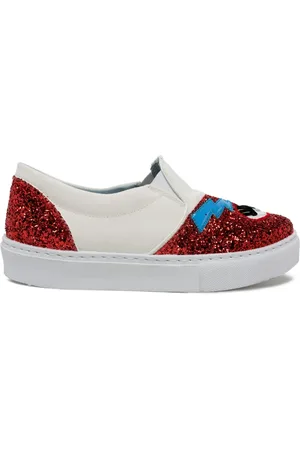 Chiara Ferragni Sko, Dame, Flerfarvet, 36 EU, Læder, WhiteRed Slip-On Sneakers