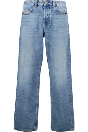 Diesel Jeans, Herre, Blå, W30 L32, Bomuld, Lyseblå 2001 D-Macro Straight Jeans