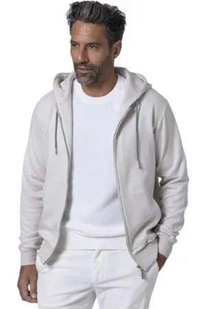 ELEVENTY Sweathshirts & Hoodies, Herre, Hvid, 2XL, Bomuld, Zip-through Hoodie