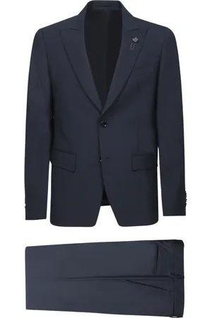 LARDINI Jakkesæt, Herre, Blå, L, Uld, Blå Suit