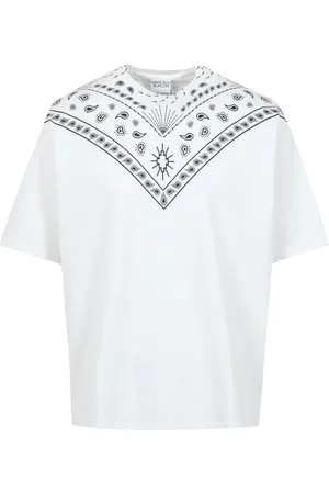 MARCELO BURLON Top, Herre, Hvid, M, Bomuld, Hvid Bandana Print T-shirt