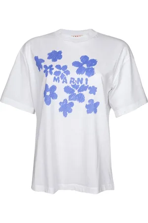 Marni Top, Dame, Hvid, 2XS, Bomuld, Blomstret Bomulds T-shirt