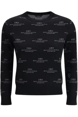 Balenciaga Strik, Dame, Sort, S, Uld, Logo Print Sweater