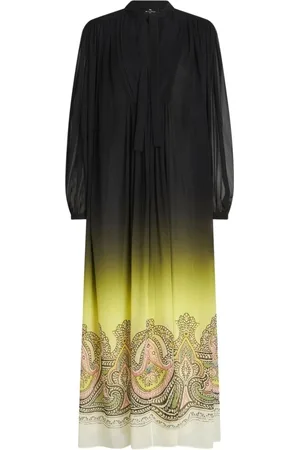 Etro Kjole, Dame, Flerfarvet, 2XS, Gradient Paisley-Print Silkekjole