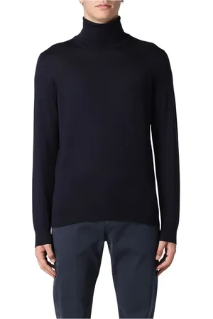 Ermenegildo Zegna Strik, Herre, Blå, XL, Cashseta Light Turtleneck