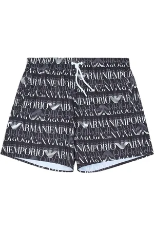 Emporio Armani Badetøj, Herre, Sort, 2XL, Uld, Sort Sea Tøj Shorts med Snøre Talje