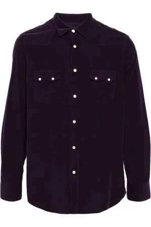 LARDINI Skjorte, Herre, Lilla, 3XL, Bomuld, Lilla Bomulds Skjorte med Klassisk Krave