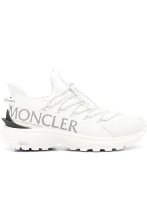 Moncler Sko, Dame, Hvid, 37 EU, Læder, Hvide Sneakers med Vibram-sål