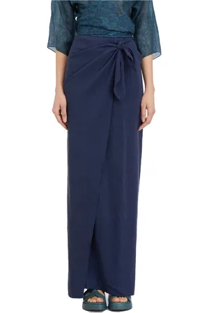 Cortana Nederdel, Dame, Blå, 4XS, Linen og Viscose Arco Nederdel