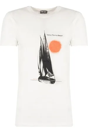 Diesel Top, Herre, Hvid, 2XL, Bomuld, T-Shirt
