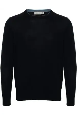 CANALI Strik, Herre, Blå, 3XL, Uld, Navy Merino Uld Langærmet Sweater