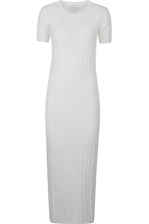 Loulou Studio Kjole, Dame, Hvid, M, Rib Lace Strik Kjole