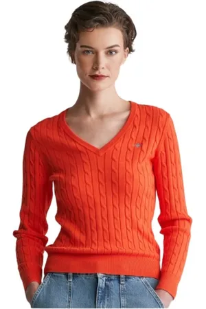 GANT Strik, Dame, , XS, Bomuld, Twistet strik V-hals sweater