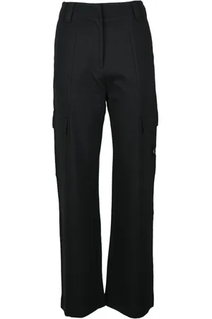 Calvin Klein Bukser, Dame, Sort, S, Cargo stil bukser med høj talje
