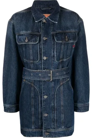 Diesel Jakke, Dame, Blå, L, Bomuld, De-Flaminia Trucker Coat