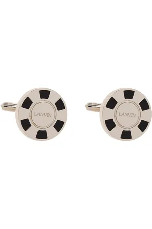 Lanvin Tilbehør, Herre, Grå, ONE SIZE, Logo-graverede Manchetknapper