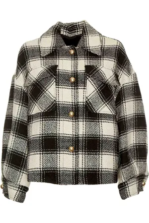 Essentiel Antwerp Jakke, Dame, Sort, S, Uld, Goldeneye Checkered Jacket