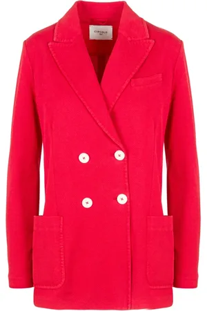Circolo Jakke, Dame, Rød, 2XS, Bomuld, Dobbeltbrystet Piquet Blazer