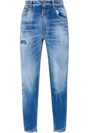 Dsquared2 Jeans, Dame, Blå, M, Bomuld, High Waits Twiggy Jean
