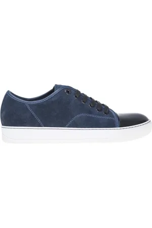 Lanvin Sko, Herre, Blå, 42 EU, Læder, Dbb1 Sneakers i ruskind og laklæder