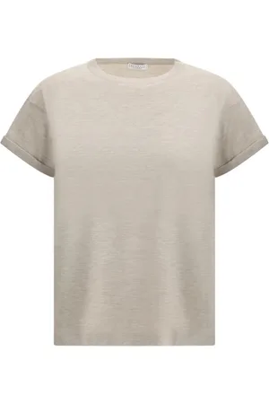 Brunello Cucinelli Top, Dame, , S, Cashmere, Cashmere Glitter T-Shirt