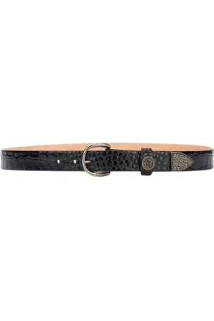 Roberto Cavalli Tilbehør, Herre, Sort, 95 CM, Læder, Snake Monogram Læderbælte