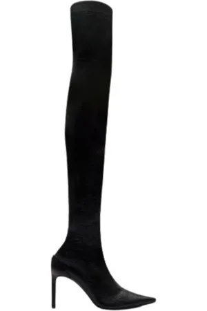 Courrèges Sko, Dame, Sort, 38 EU, Bomuld, Vinyl Stretch Logo Hæl Støvler