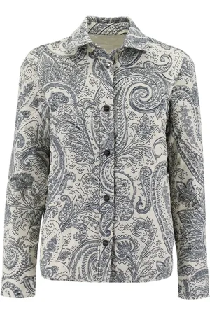 Etro Bluser & Skjorter, Dame, Hvid, S, Polyester, Hvid Paisley Blouson Jakke