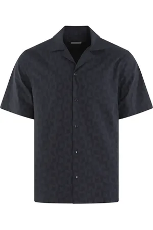 Moncler Skjorte, Herre, Blå, L, Bomuld, Short Sleeve Shirt