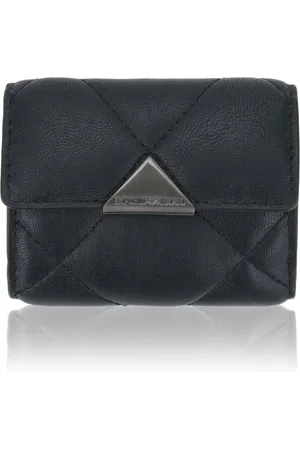 Emporio Armani Tilbehør, Dame, Sort, ONE SIZE, Læder, Quilted Button Wallet