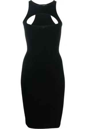 Dsquared2 Kjole, Dame, Sort, S, Cut-Out Strik Midi Kjole