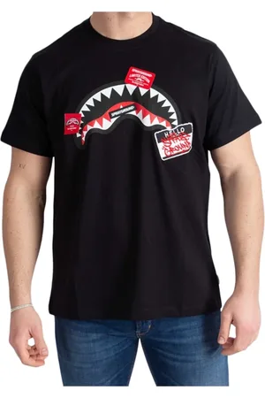 Sprayground Top, Herre, Sort, XL, Bomuld, Label Shark Regular T-Shirt
