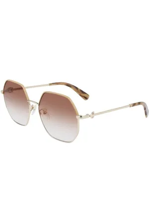 Longchamp Tilbehør, unisex, Gul, 58 MM, Uld, Guldramme Solbriller