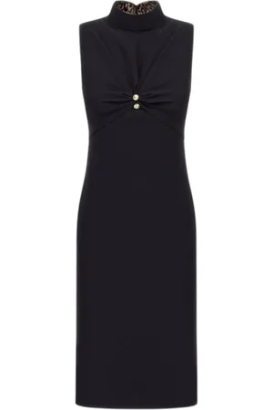 Roberto Cavalli Kjole, Dame, Sort, M, Sort Logo Kjole Lavet i Italien