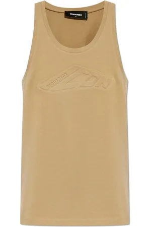 Dsquared2 Top, Herre, Grøn, 2XL, Bomuld, Logo Tanktop