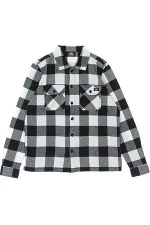 Dickies Bluser & Skjorter, Dame, Sort, L, Bomuld, Sort Flannel Langærmet Skjorte Kvinder