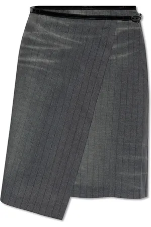 Diesel Nederdel, Dame, Grå, XL, Uld, O-Kessy Wrap Skirt