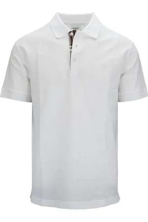 Burberry Top, Herre, Hvid, M, Bomuld, Button Polo Shirt